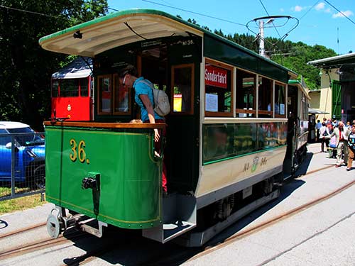 Der Grazer Beiwagen 36b, wie er ursprünglich für die Pferdeeisenbahn gebaut worden war.